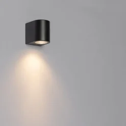 Moderne buiten wandlamp zwart kunststof ovaal - Baleno