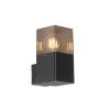 Moderne buiten wandlamp zwart IP44 met smoke glas - Denmark