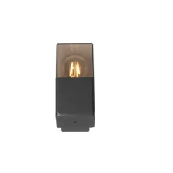 Moderne buiten wandlamp zwart IP44 met smoke glas - Denmark