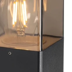 Moderne buiten wandlamp zwart IP44 met smoke glas - Denmark