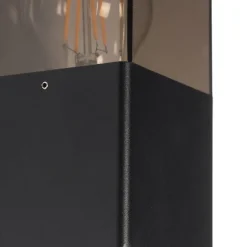 Moderne buiten wandlamp zwart IP44 met smoke glas - Denmark