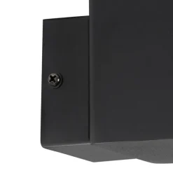 Moderne buiten wandlamp zwart IP44 met smoke glas - Denmark