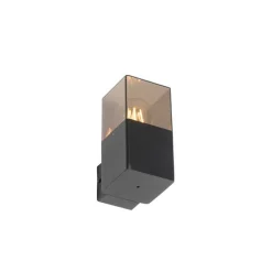 Moderne buiten wandlamp zwart IP44 met smoke glas - Denmark