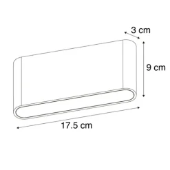 Moderne buiten wandlamp zwart 17,5 cm incl. LED IP65 - Batt