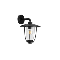 Moderne buiten wandlamp zwart met helder glas - Khana