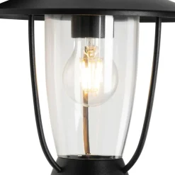 Moderne buiten wandlamp zwart met helder glas - Khana