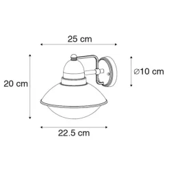 Moderne buiten wandlamp zwart IP44 - Marcel