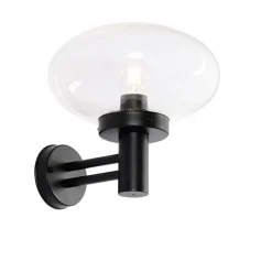 Moderne buiten wandlamp zwart met glas - Elly