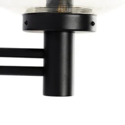 Moderne buiten wandlamp zwart met glas - Elly
