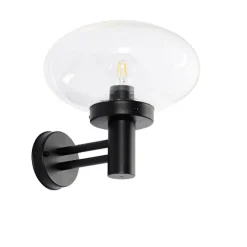 Moderne buiten wandlamp zwart met glas - Elly
