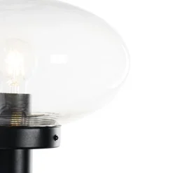 Moderne buiten wandlamp zwart met glas - Elly