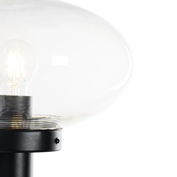 Moderne buiten wandlamp zwart met glas - Elly