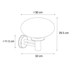 Moderne buiten wandlamp zwart met glas - Elly