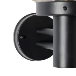 Moderne buiten wandlamp zwart met glas - Elly