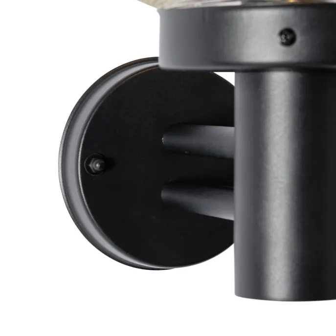 Moderne buiten wandlamp zwart met glas - Elly