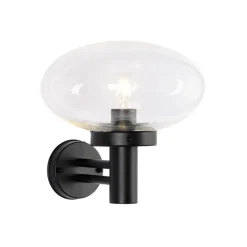 Moderne buiten wandlamp zwart met glas - Elly