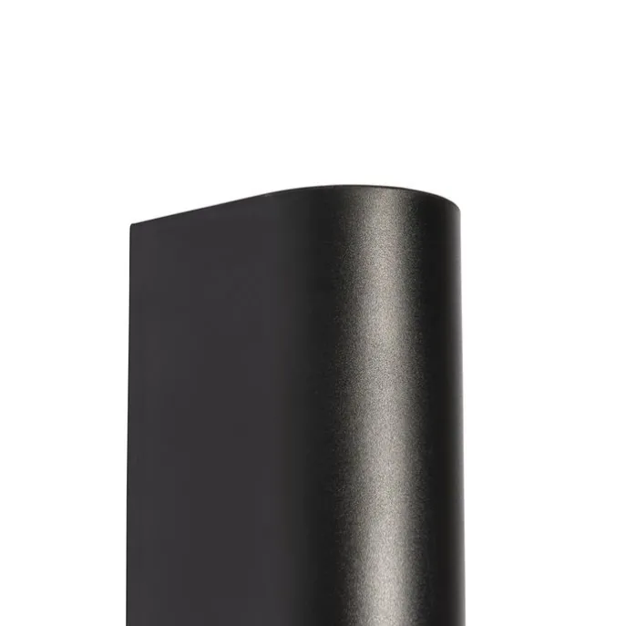 Moderne buiten wandlamp zwart kunststof ovaal 2-lichts - Baleno