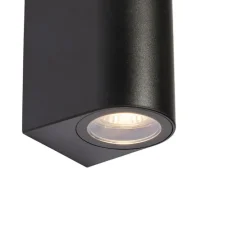 Moderne buiten wandlamp zwart kunststof ovaal 2-lichts - Baleno