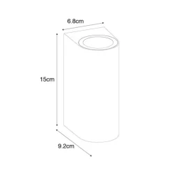 Moderne buiten wandlamp zwart kunststof ovaal 2-lichts - Baleno