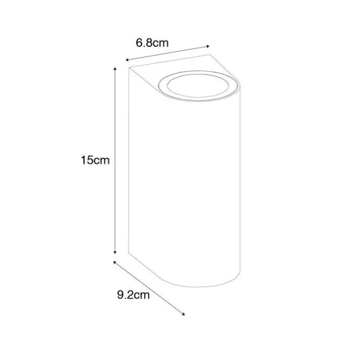 Moderne buiten wandlamp zwart kunststof ovaal 2-lichts - Baleno