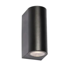 Moderne buiten wandlamp zwart kunststof ovaal 2-lichts - Baleno