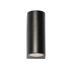 Moderne buiten wandlamp zwart kunststof ovaal 2-lichts - Baleno