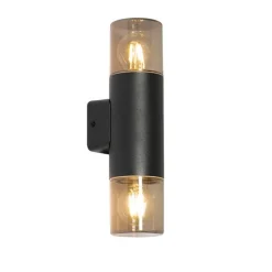 Moderne buiten wandlamp zwart 2-lichts IP44 - Odense