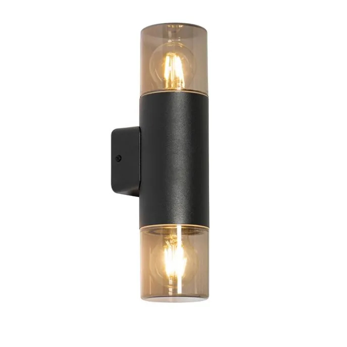 Moderne buiten wandlamp zwart 2-lichts IP44 - Odense