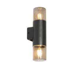 Moderne buiten wandlamp zwart 2-lichts IP44 - Odense