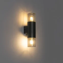 Moderne buiten wandlamp zwart 2-lichts IP44 - Odense