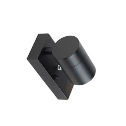 Moderne buiten wandlamp zwart IP44 met schemersensor - Solo