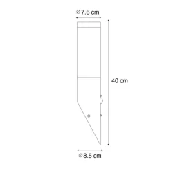 Moderne buiten wandlamp zwart met bewegingssensor IP44 - Rox