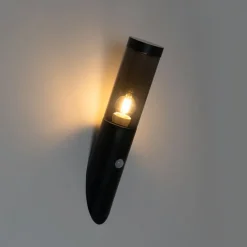 Moderne buiten wandlamp zwart met bewegingssensor IP44 - Rox