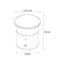 Moderne buitenlamp donkergrijs 12 cm incl. LED - Bar