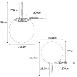 Moderne buitenlamp grijs 35 cm IP44 - Nura