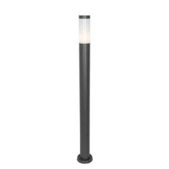 Moderne buitenlamp paal donkergrijs met opaal 110 cm IP44 - Rox