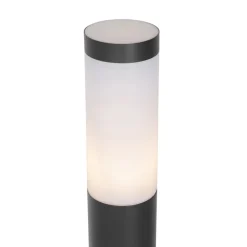 Moderne buitenlamp paal donkergrijs met opaal 110 cm IP44 - Rox