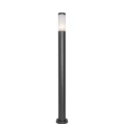 Moderne buitenlamp paal donkergrijs met opaal 110 cm IP44 - Rox