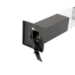 Moderne buitenlamp paal donkergrijs met smoke 45 cm - Malios