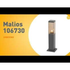 Moderne buitenlamp paal donkergrijs met smoke 45 cm - Malios