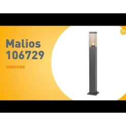 Moderne buitenlamp paal donkergrijs met smoke 80 cm - Malios