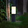 Moderne buitenlamp paal donkergrijs met opaal 45 cm IP44 - Malios
