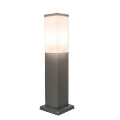 Moderne buitenlamp paal donkergrijs met opaal 45 cm IP44 - Malios