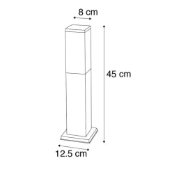 Moderne buitenlamp paal donkergrijs met opaal 45 cm IP44 - Malios