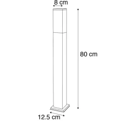 Moderne buitenlamp paal donkergrijs met opaal 80 cm IP44 - Malios