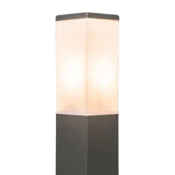 Moderne buitenlamp paal donkergrijs met opaal 80 cm IP44 - Malios
