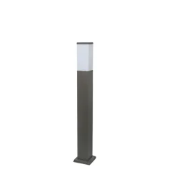 Moderne buitenlamp paal donkergrijs met opaal 80 cm IP44 - Malios