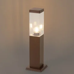Moderne buitenlamp paal roestbruin 45 cm - Malios
