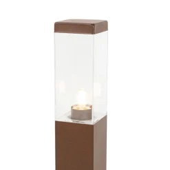 Moderne buitenlamp paal roestbruin 45 cm - Malios