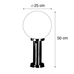 Moderne buitenlamp paal staal RVS 50 cm - Sfera